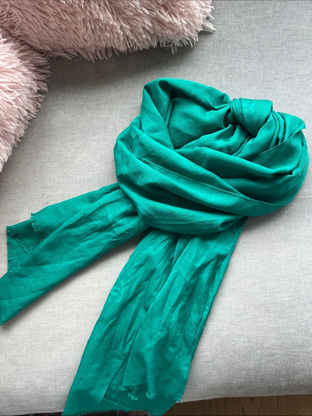 Green Women's scarf- cc branded